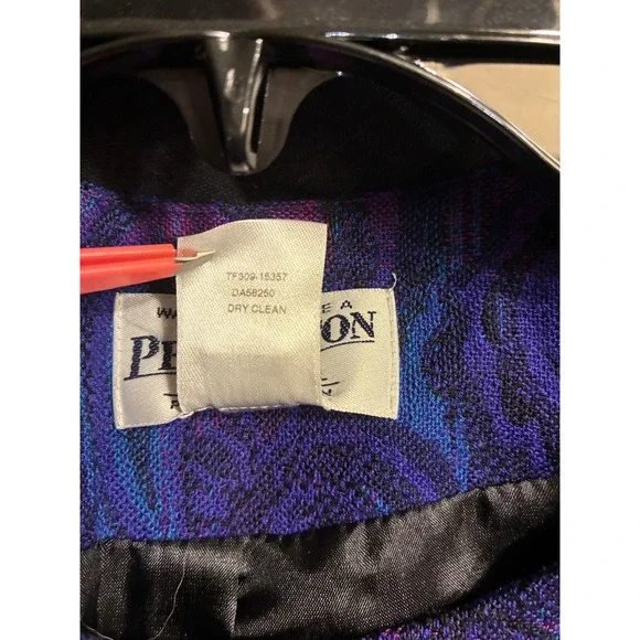Pendleton Womens Purple Paisley Virgin Wool Blazer Jacket Made in USA Size 8 - Picture 6 of 6